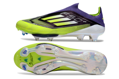 Adidas F50+ Elite Lightstrike Pro Laceless FG Low-Tops Football Boots - Purple/Yellow/White