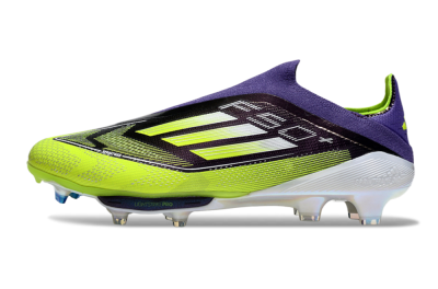 Adidas F50+ Elite Lightstrike Pro Laceless FG Low-Tops Football Boots - Purple/Yellow/White