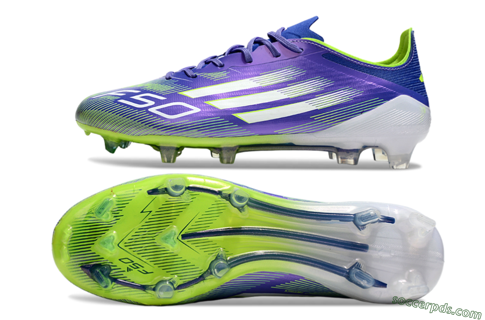 Adidas F50 Elite FG Low-Tops Football Boots - Purple/Yellow/White 0