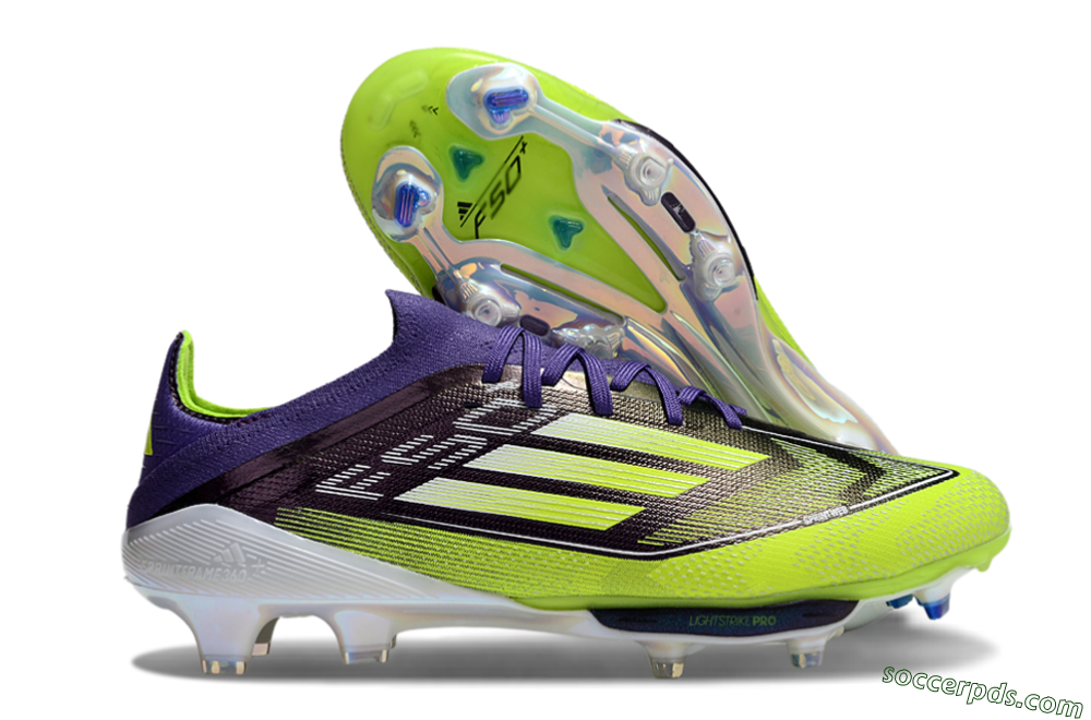 Adidas F50+ Elite Lightstrike Pro FG Low-Tops Football Boots - Purple/Yellow/White 1