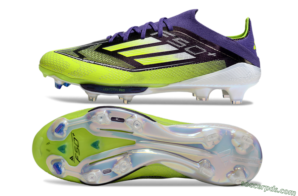 Adidas F50+ Elite Lightstrike Pro FG Low-Tops Football Boots - Purple/Yellow/White 0