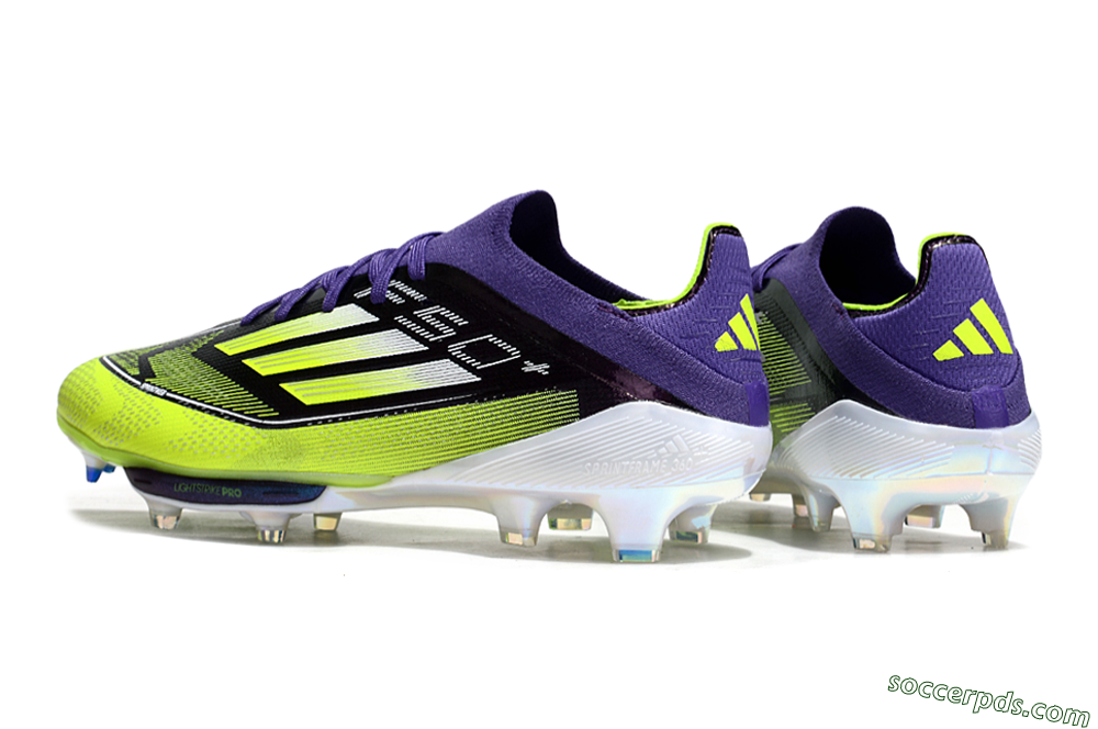 Adidas F50+ Elite Lightstrike Pro FG Low-Tops Football Boots - Purple/Yellow/White 6