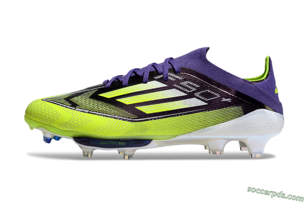 Adidas F50+ Elite Lightstrike Pro FG Low-Tops Football Boots - Purple/Yellow/White 2