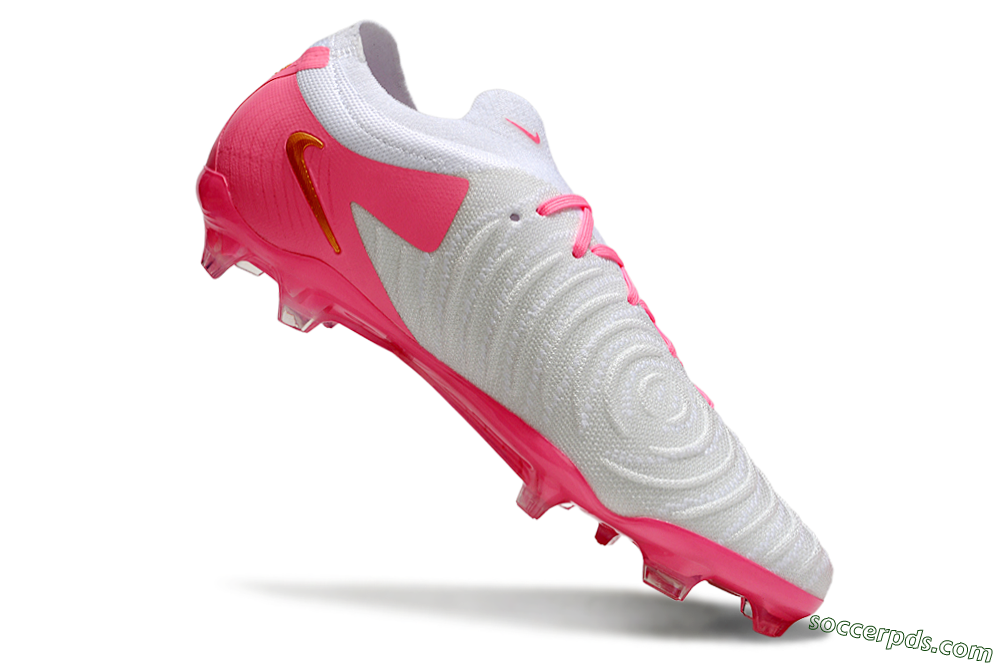 Nike Phantom GX Elite FG Low-Tops Football Boots - White/Pink/Gold 4