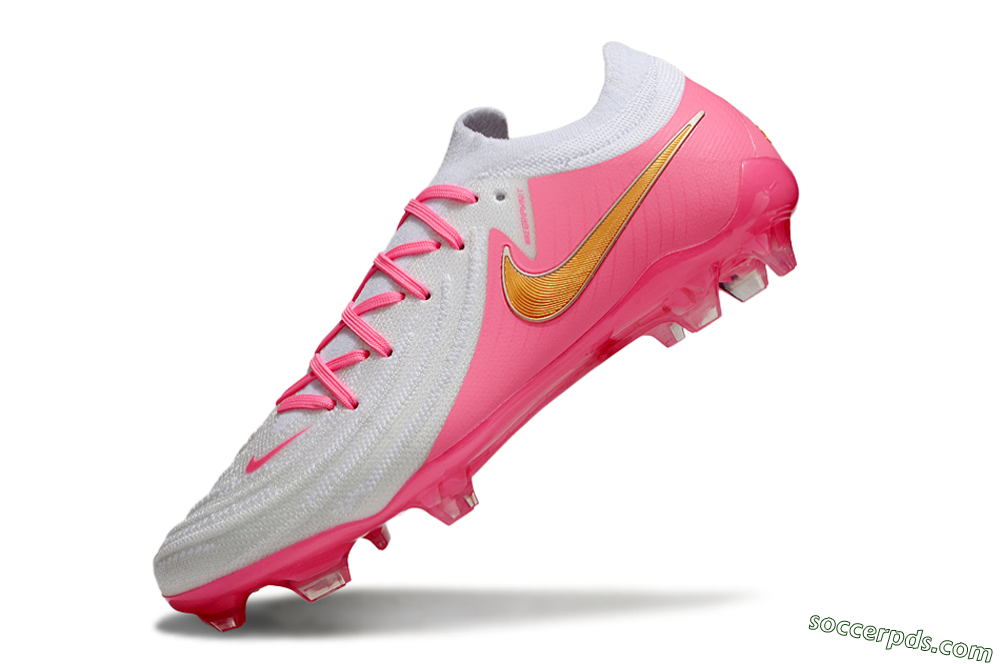 Nike Phantom GX Elite FG Low-Tops Football Boots - White/Pink/Gold 5