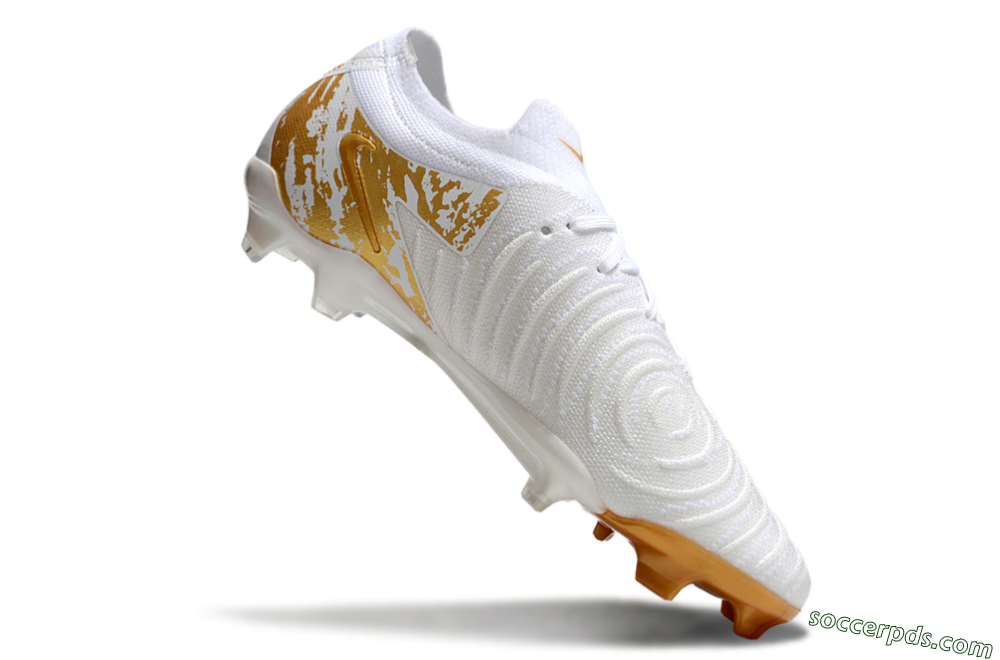 Nike Phantom GX Elite FG Low-Tops Football Boots - White/Gold 4