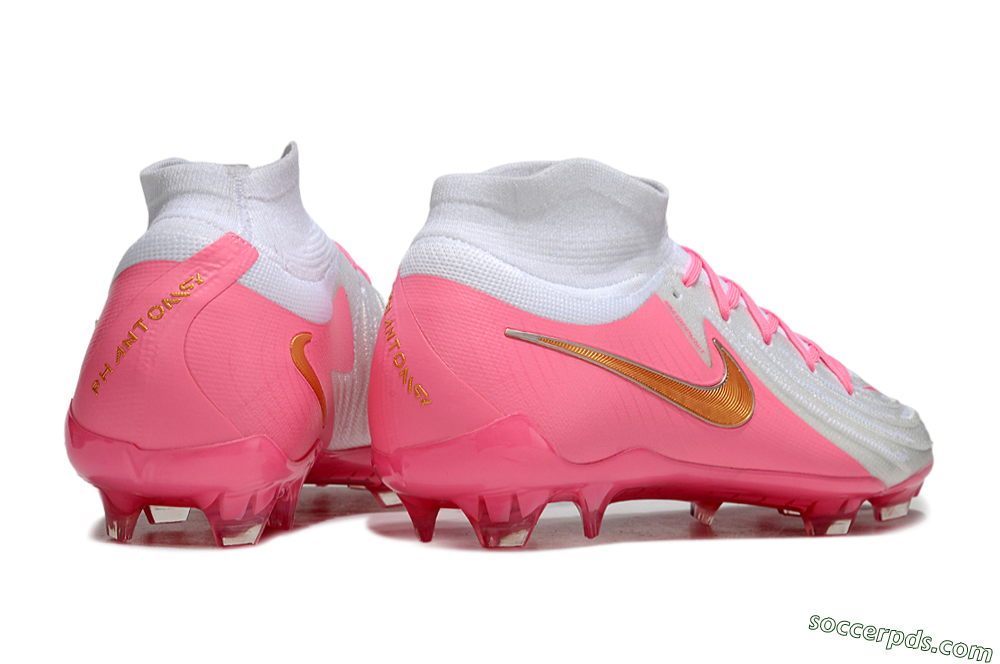 Nike Phantom Luna Elite NU FG High-Tops Football Boots - White/Pink/Gold 6