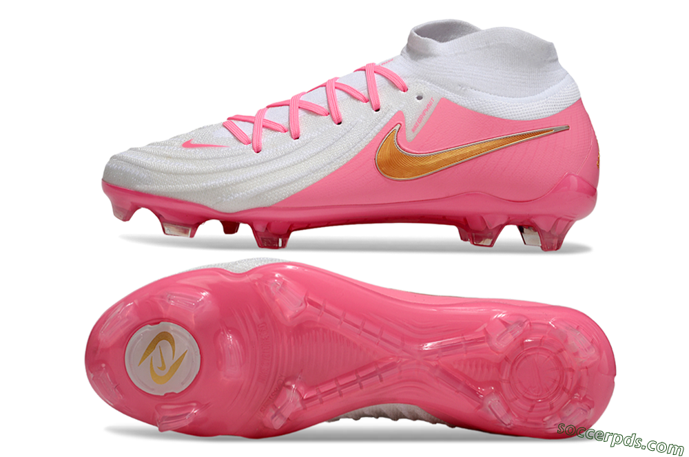 Nike Phantom Luna Elite NU FG High-Tops Football Boots - White/Pink/Gold 0