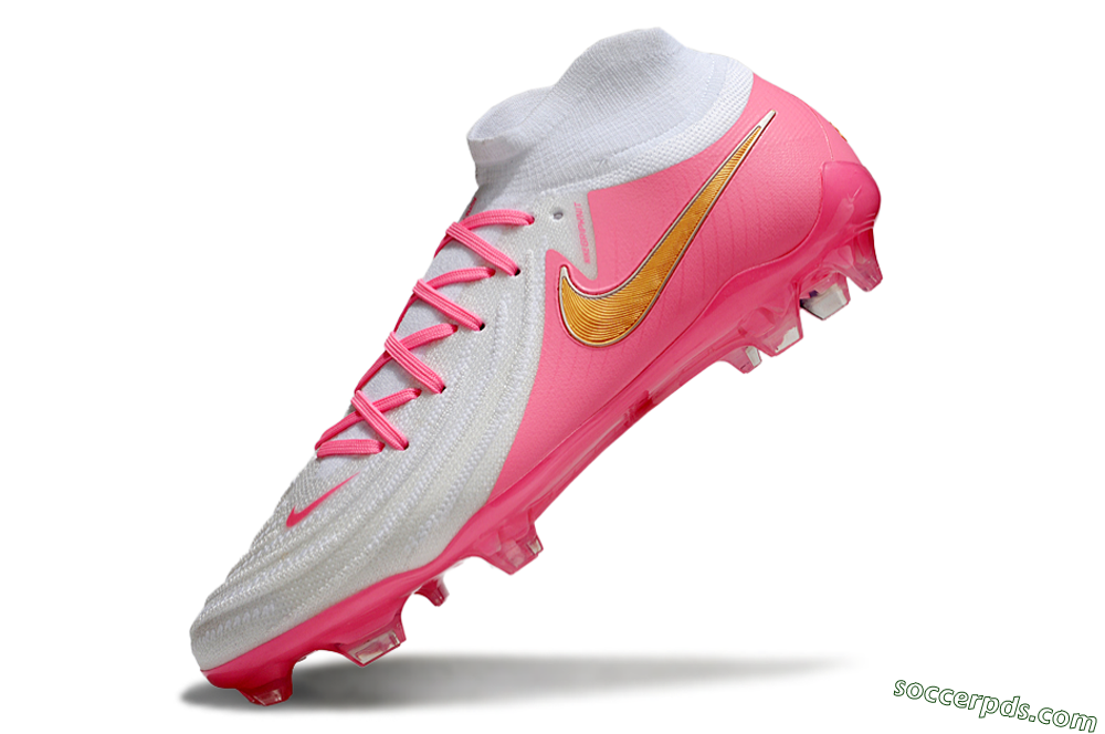 Nike Phantom Luna Elite NU FG High-Tops Football Boots - White/Pink/Gold 4