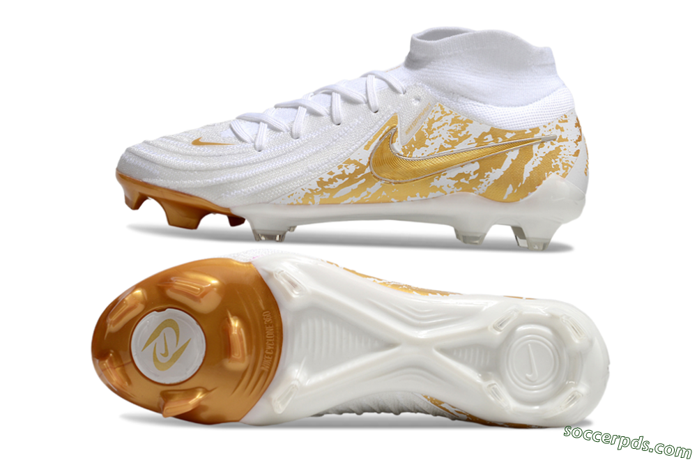 Nike Phantom Luna Elite NU FG High-Tops Football Boots - White/Gold 0