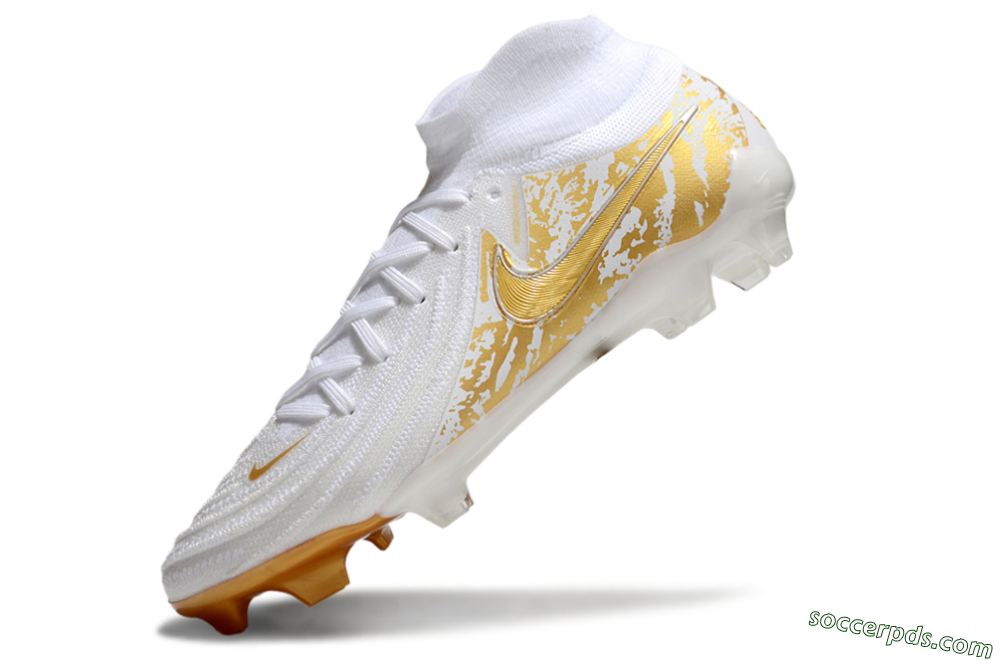 Nike Phantom Luna Elite NU FG High-Tops Football Boots - White/Gold 5