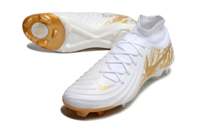 Nike Phantom Luna Elite NU FG High-Tops Football Boots - White/Gold