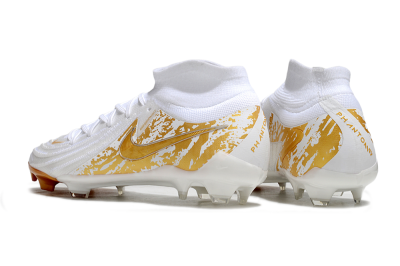 Nike Phantom Luna Elite NU FG High-Tops Football Boots - White/Gold