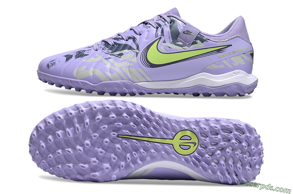 Nike Tiempo Legend 10 Academy TF Low-Tops Football Shoes - Purple/Yellow/White 0