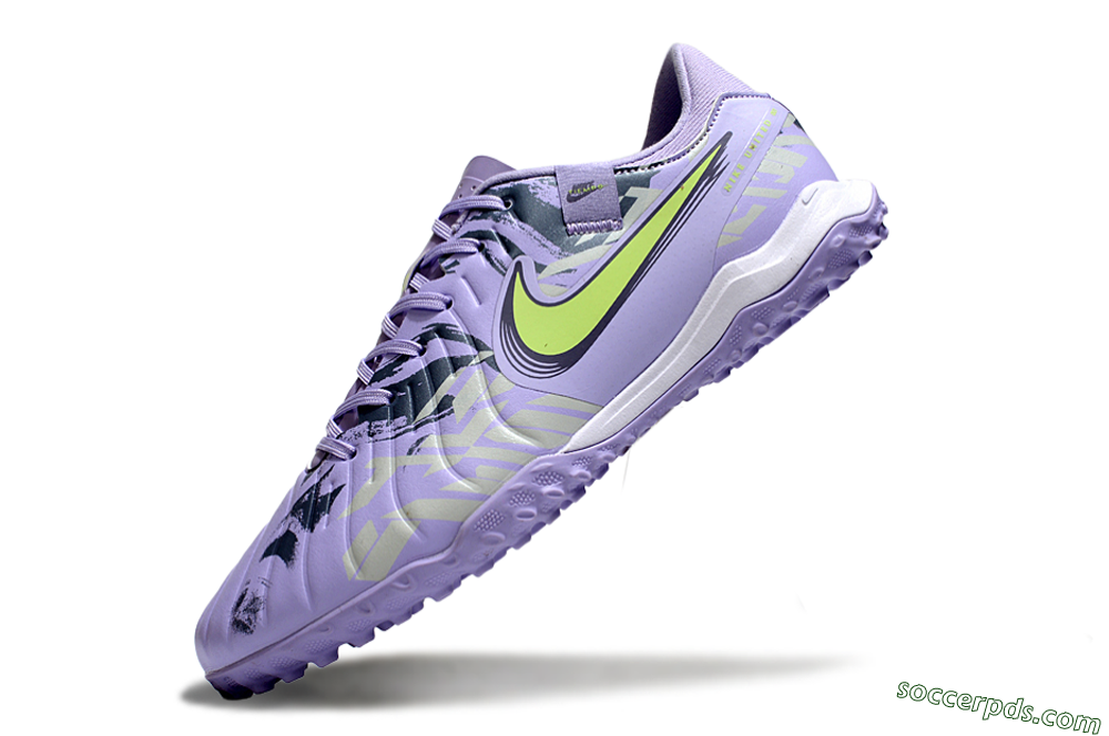 Nike Tiempo Legend 10 Academy TF Low-Tops Football Shoes - Purple/Yellow/White 5