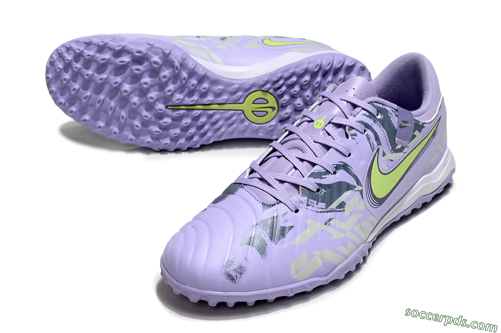 Nike Tiempo Legend 10 Academy TF Low-Tops Football Shoes - Purple/Yellow/White 3