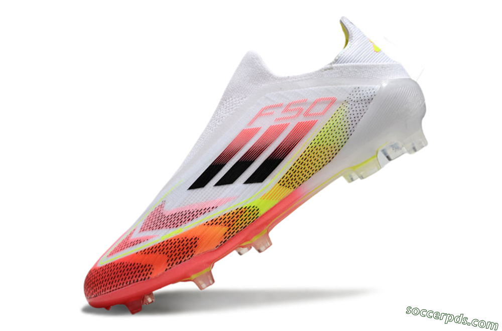 Adidas F50 Elite Laceless FG Low-Tops Football Boots - White/Red/Yellow 5