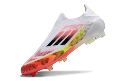 Adidas F50 Elite Laceless FG Low-Tops Football Boots - White/Red/Yellow