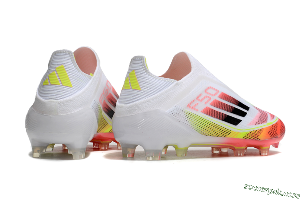 Adidas F50 Elite Laceless FG Low-Tops Football Boots - White/Red/Yellow 6