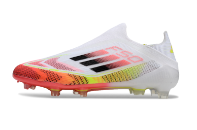 Adidas F50 Elite Laceless FG Low-Tops Football Boots - White/Red/Yellow