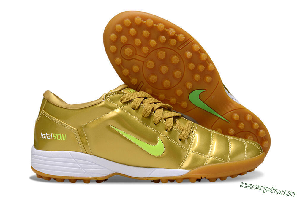 Nike Total 90 II TF Low-Tops Football Shoes - Gold/Yellow/White 1