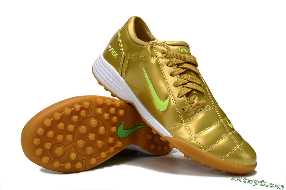Nike Total 90 II TF Low-Tops Football Shoes - Gold/Yellow/White 3