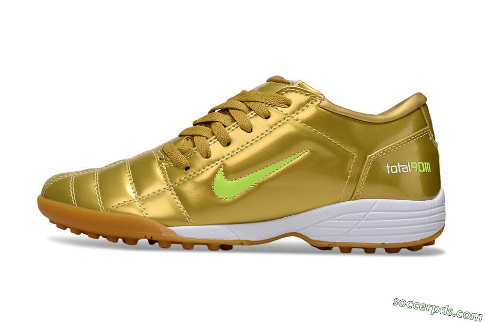 Nike Total 90 II TF Low-Tops Football Shoes - Gold/Yellow/White 2