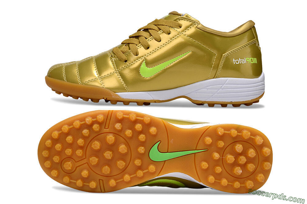 Nike Total 90 II TF Low-Tops Football Shoes - Gold/Yellow/White 0