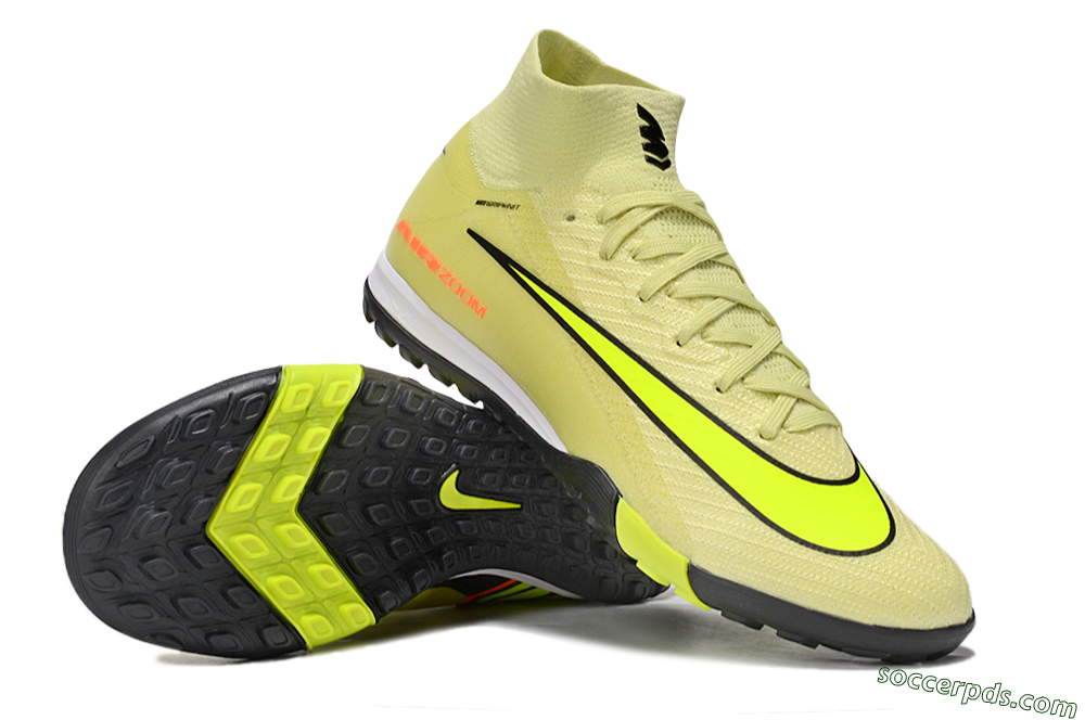 Nike Air Zoom Mercurial Superfly 10 Elite TF High-Tops Football Shoes - Brown/Yellow/Black 0
