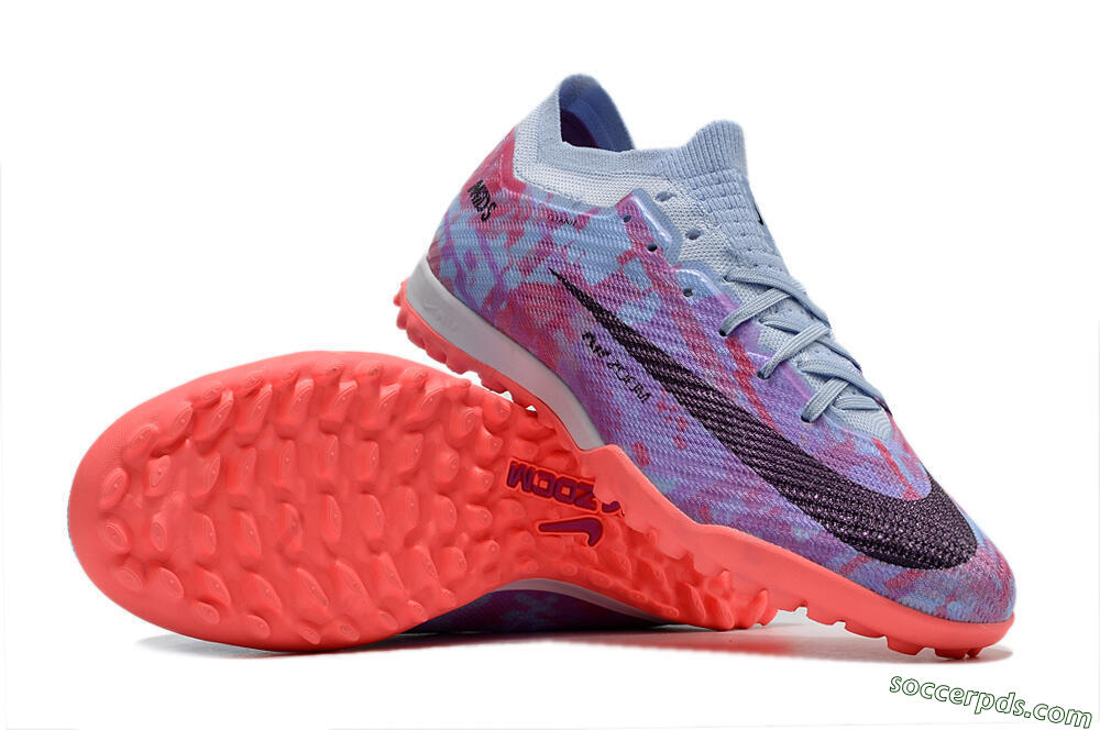 Nike Air Zoom Mercurial Vapor 16 Elite TF Low-Tops Football Shoes - Jade/Purple/Red 0