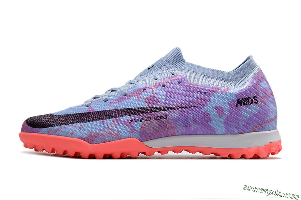 Nike Air Zoom Mercurial Vapor 16 Elite TF Low-Tops Football Shoes - Jade/Purple/Red 2