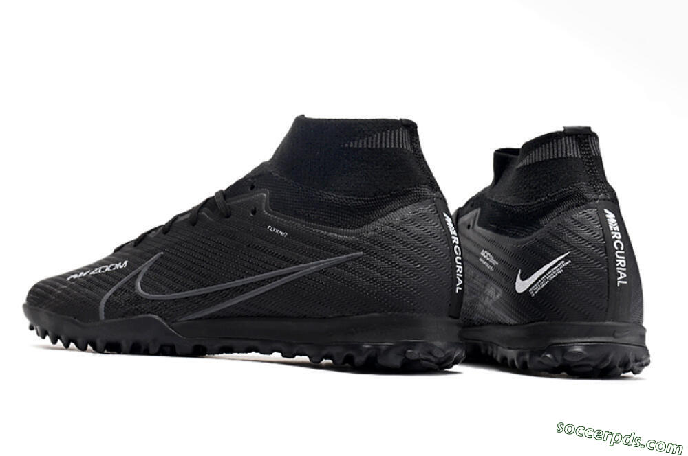 Nike Air Zoom Mercurial Superfly 10 Elite TF High-Tops Football Shoes - Black/White/Yellow 4