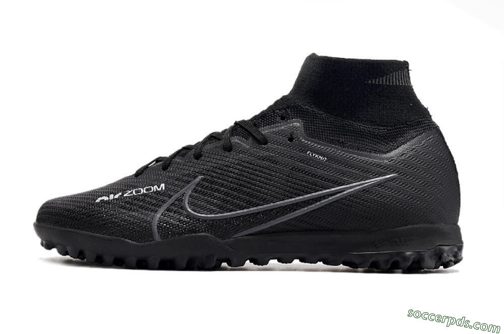 Nike Air Zoom Mercurial Superfly 10 Elite TF High-Tops Football Shoes - Black/White/Yellow 2