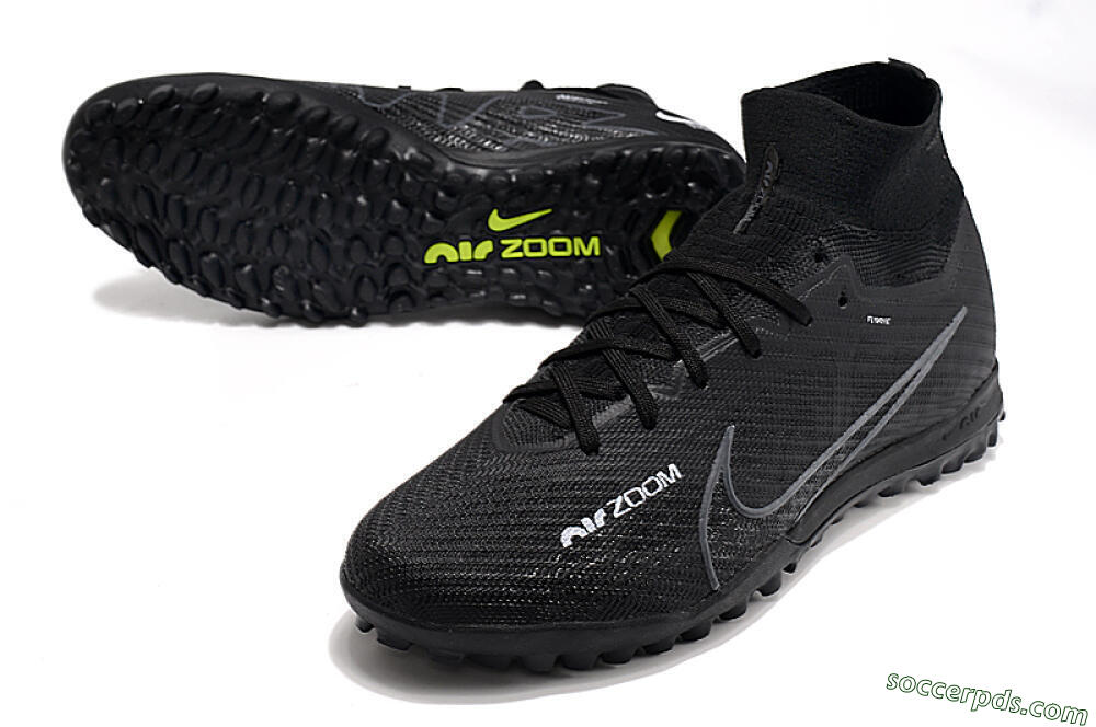 Nike Air Zoom Mercurial Superfly 10 Elite TF High-Tops Football Shoes - Black/White/Yellow 3