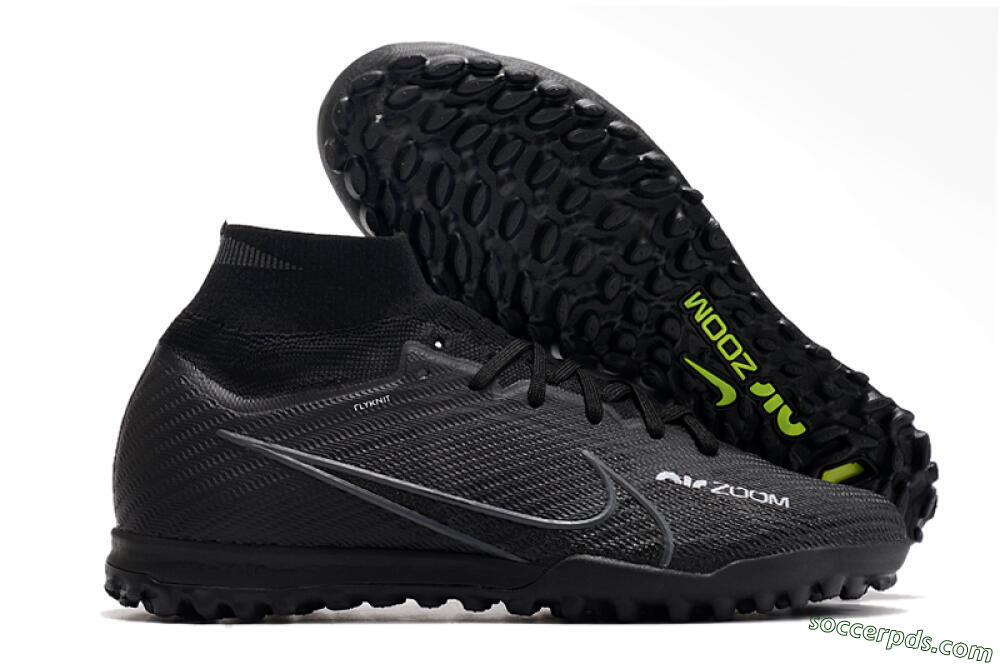 Nike Air Zoom Mercurial Superfly 10 Elite TF High-Tops Football Shoes - Black/White/Yellow 1