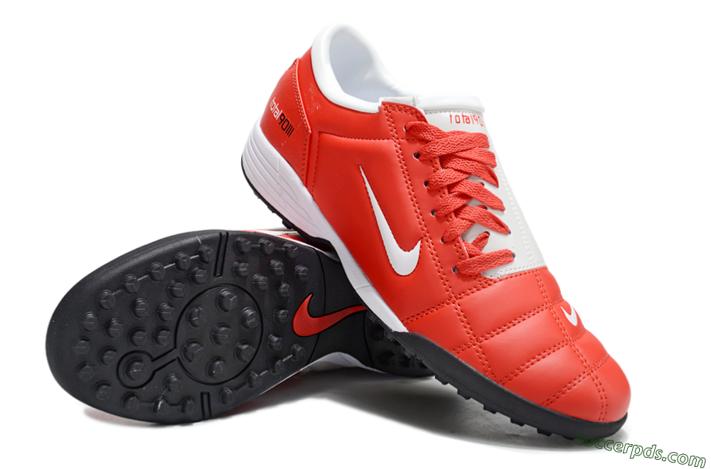 Nike Total 90 II TF Low-Tops Football Shoes - Red/White/Black 3