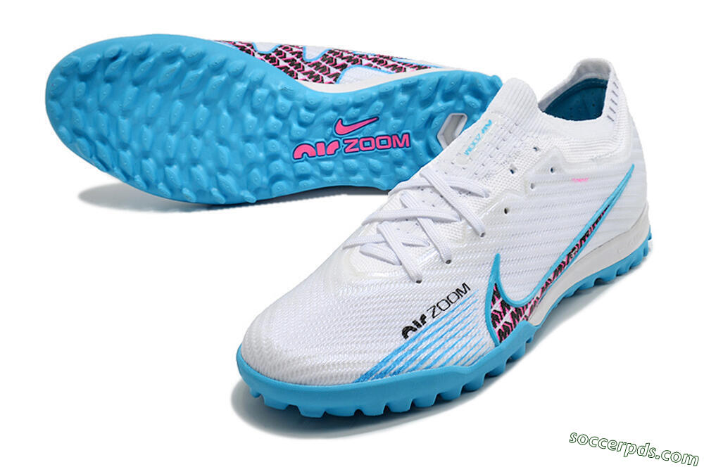Nike Air Zoom Mercurial Vapor 16 Elite TF Low-Tops Football Shoes - White/Red/Blue 3