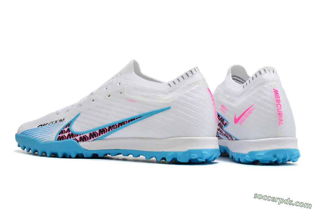 Nike Air Zoom Mercurial Vapor 16 Elite TF Low-Tops Football Shoes - White/Red/Blue 4