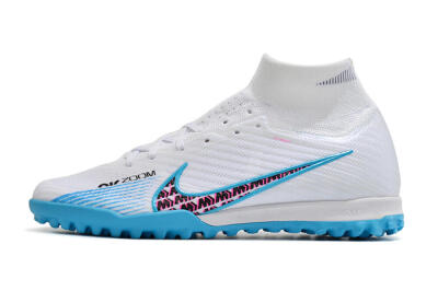 Nike Air Zoom Mercurial Superfly 10 Elite TF High-Tops Football Shoes - White/Blue/Red