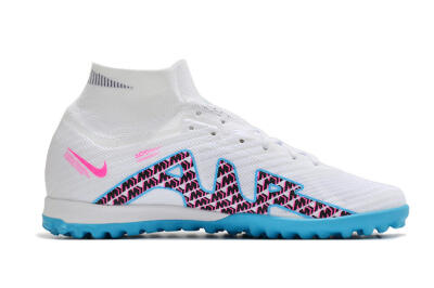 Nike Air Zoom Mercurial Superfly 10 Elite TF High-Tops Football Shoes - White/Blue/Red