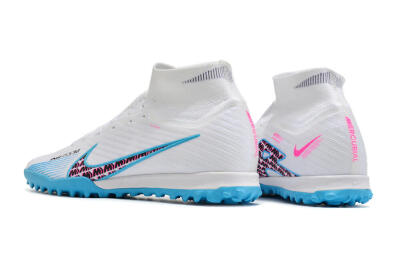 Nike Air Zoom Mercurial Superfly 10 Elite TF High-Tops Football Shoes - White/Blue/Red