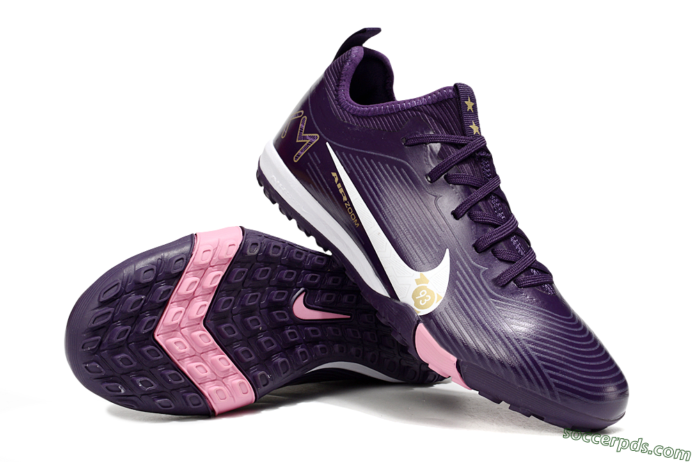 Nike Air Zoom Mercurial Vapor 16 Pro TF Low-Tops Football Shoes - Purple/White/Gold 4