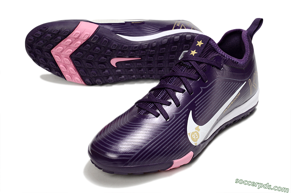 Nike Air Zoom Mercurial Vapor 16 Pro TF Low-Tops Football Shoes - Purple/White/Gold 3