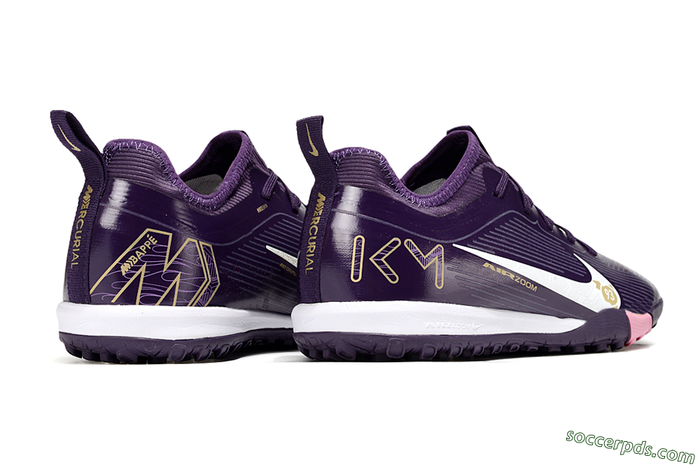 Nike Air Zoom Mercurial Vapor 16 Pro TF Low-Tops Football Shoes - Purple/White/Gold 7