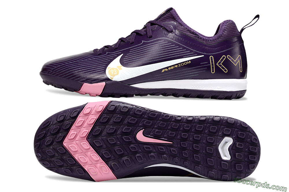 Nike Air Zoom Mercurial Vapor 16 Pro TF Low-Tops Football Shoes - Purple/White/Gold 0