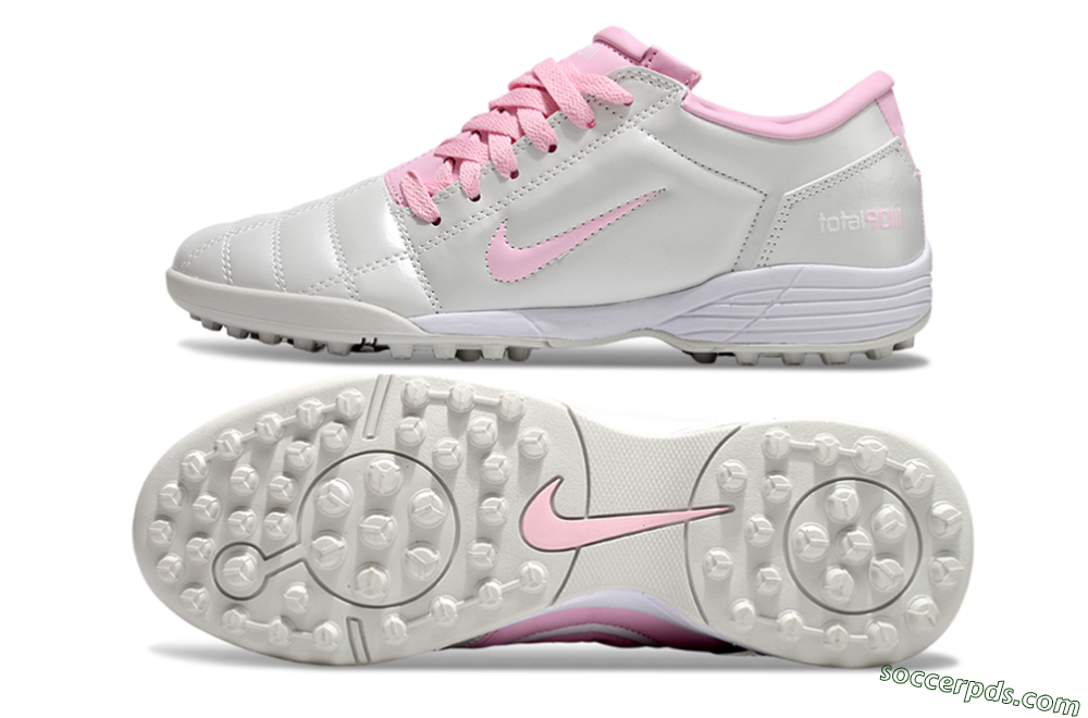 Nike Total 90 II TF Low-Tops Football Shoes - Beige/Pink/White 0