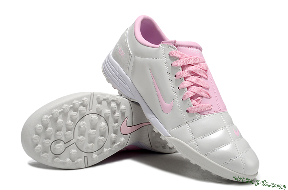 Nike Total 90 II TF Low-Tops Football Shoes - Beige/Pink/White 3