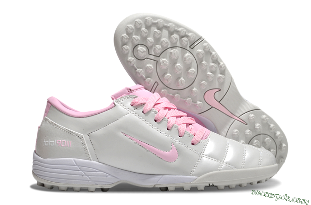 Nike Total 90 II TF Low-Tops Football Shoes - Beige/Pink/White 1