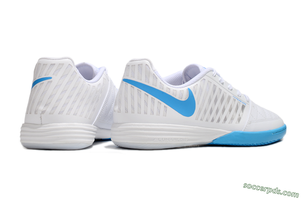 Nike Lunar Gato 2 IC Low-Tops Football Shoes - White/Blue 7