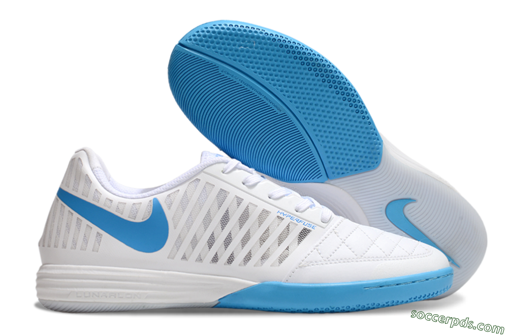 Nike Lunar Gato 2 IC Low-Tops Football Shoes - White/Blue 1